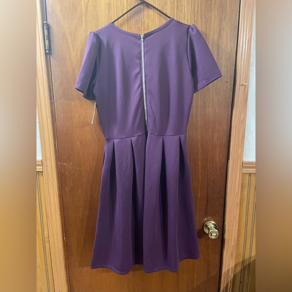 Lularoe Solid Purple Amelia Dress, Size XL, NWT - Picture 6 of 6